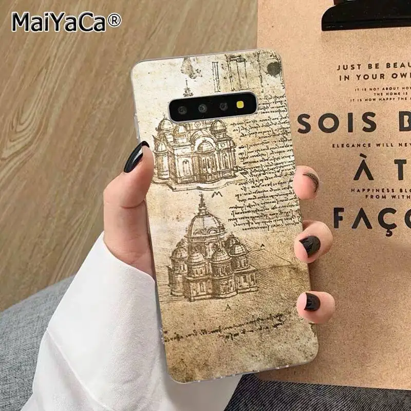 Чехол для телефона MaiYaCa leonardo da vinci с художественной росписью из ТПУ для samsung S10 E S9 plus S6 edge plus S7edge S8plus S10 plus S5