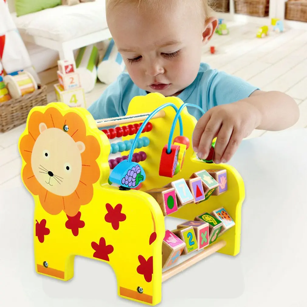 

Деревянные игрушки по методике Монтессори, многофункциональные игрушки-Абакус с бусинами для раннего обучения, обучающие игрушки для дете...