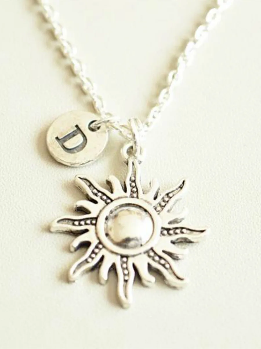 

Sun Necklace,Personalized Sun, Sun Gift, Sun Charm Gift, Sun Jewelry Silver Sun Gifts for Her, Sun Necklace for Mother Necklace