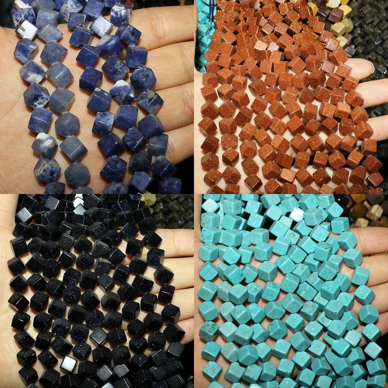 

Natural Semi-precious Stones Loose Beads Square Grain 5 * 5mm Beaded DIY Production Bracelet Necklace Jewelry Accessories