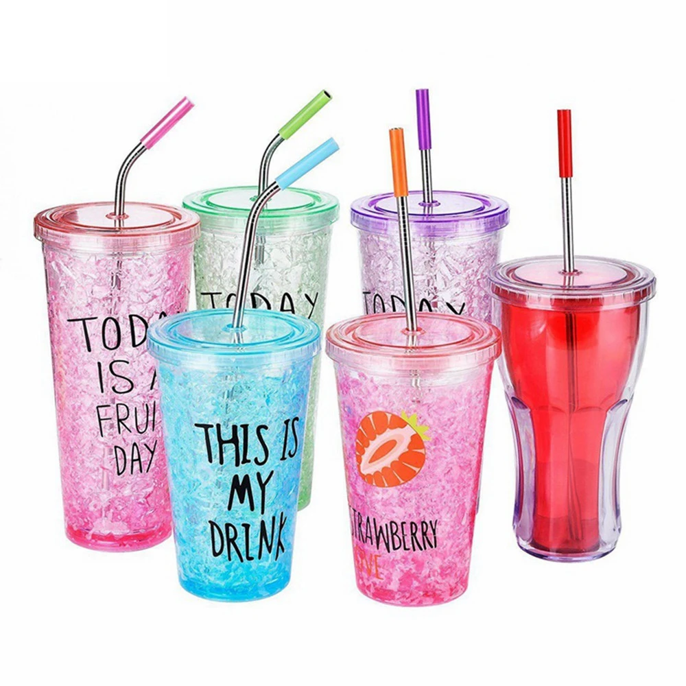 

6Pcs/set Reusable Stainless Steel Straws Straight Bent Drinking Straws with Silicone Tips for Hot Cold Beverage Drink Bar Tools