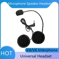 vnetphone 3 5mm microphone speaker headset and helmet intercom clip for ejeas v4 v6 motorcycle bluetooth interphone