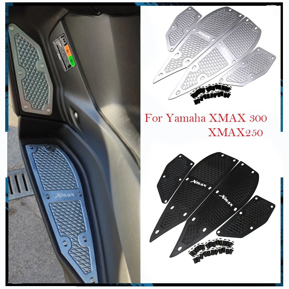 

Motorcycle Accessories CNC Foot Rests Step Footrest Footpads Pedals Plate Cover Fit For Yamaha XMAX 300 X-MAX 250 300 2017-2020