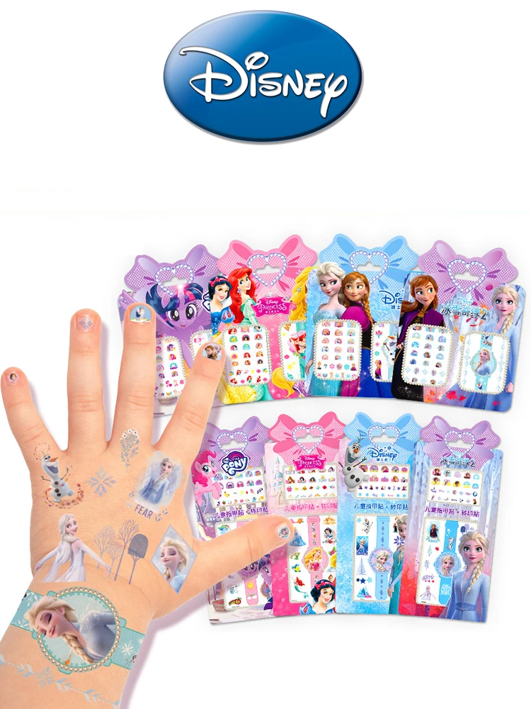 Мультфильм Disney Frozen 2 Эльза Анна девушки макияж игрушка наклейки для ногтей