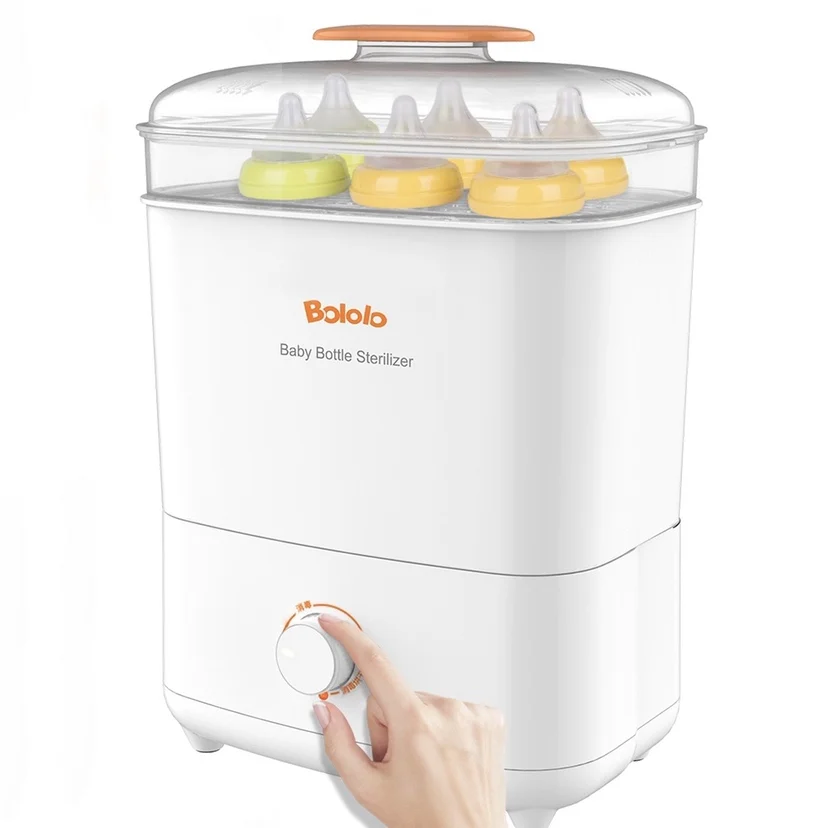 

Bololo Baby Bottle Electric Steam Sterilizer and Dryer with LED Panel Touch Screen HEPA Filter Inside Fit for 9-Ounce Bottle