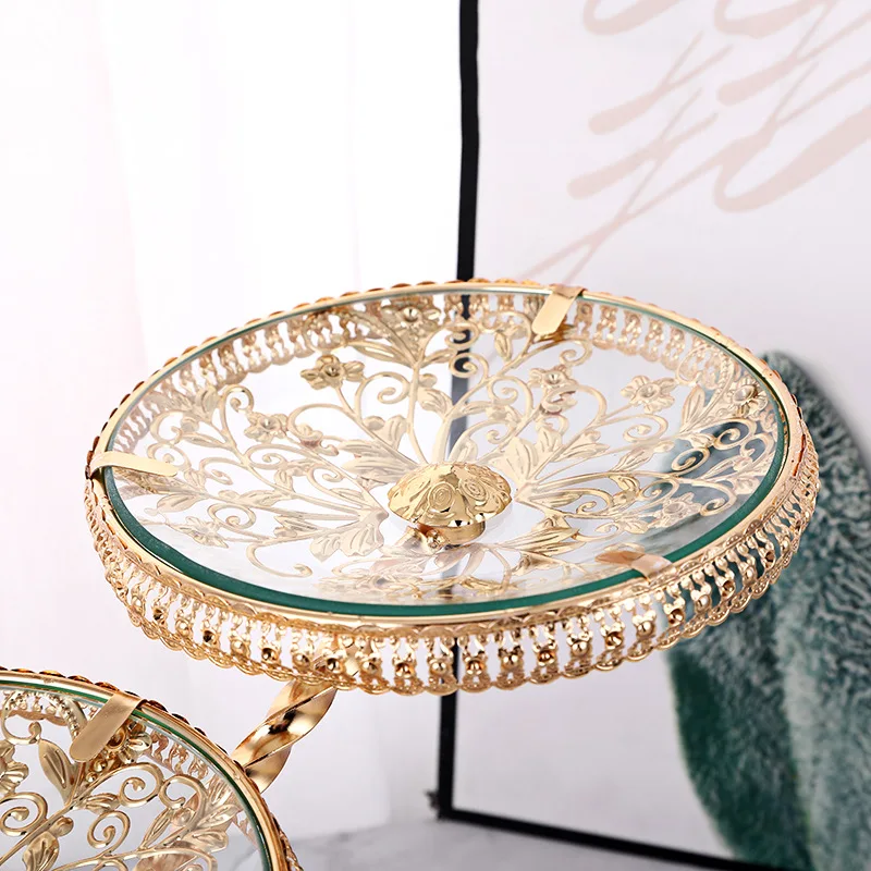 Кофейный столик Креативная фруктовая тарелка Световой роскошный закаленное стекло Многоуровневое европейское украшение на.