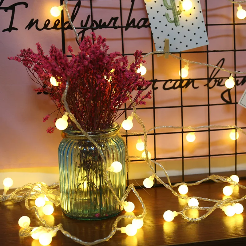 

1.5m 3m 6m Fairy Garland LED Ball String Lights Battery Powered Christmas Decor for Home New Year 2022 Xmas Ornaments Navidad