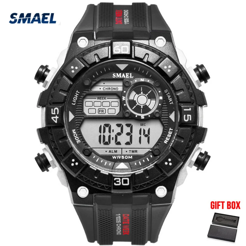 SMAEL мужские цифровые часы водонепроницаемые повседневные спортивные военные
