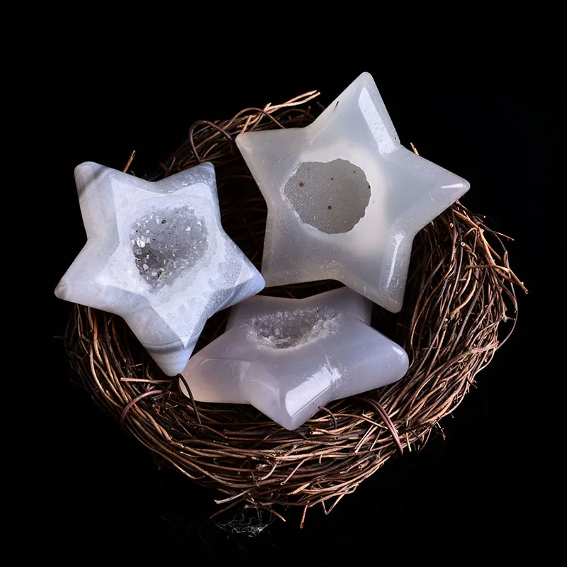 1 шт. натуральный кристалл агат пятиконечная звезда материал драгоценного камня