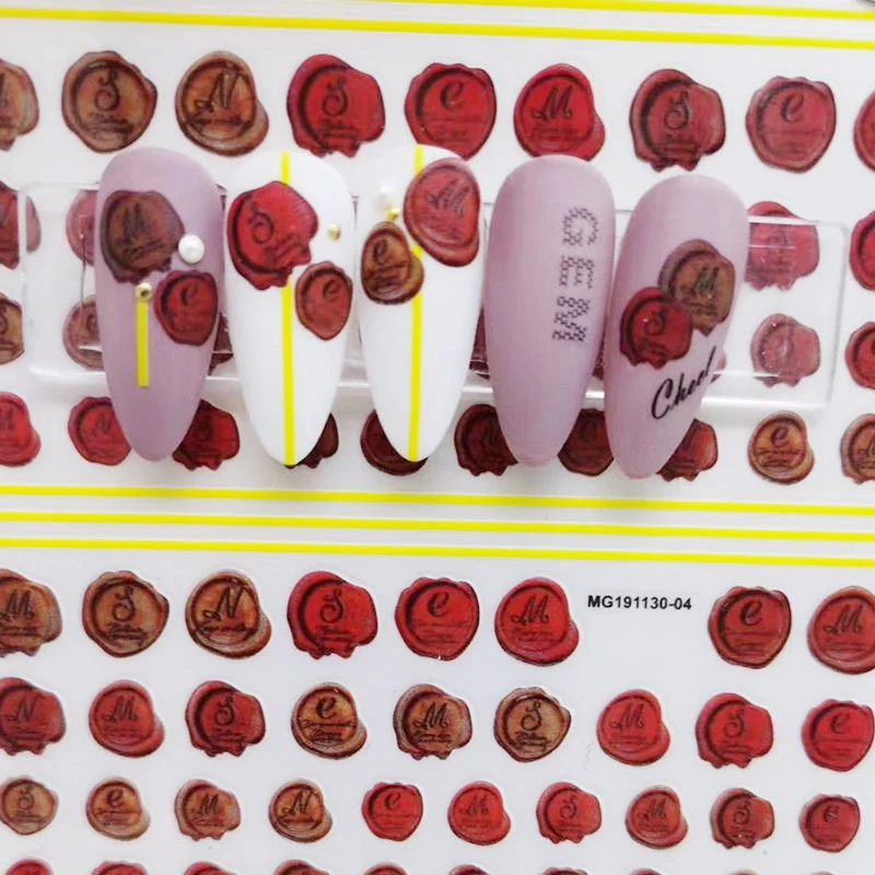 Новое поступление 3D наклейки для ногтей красный розовый золотой цвет линейный