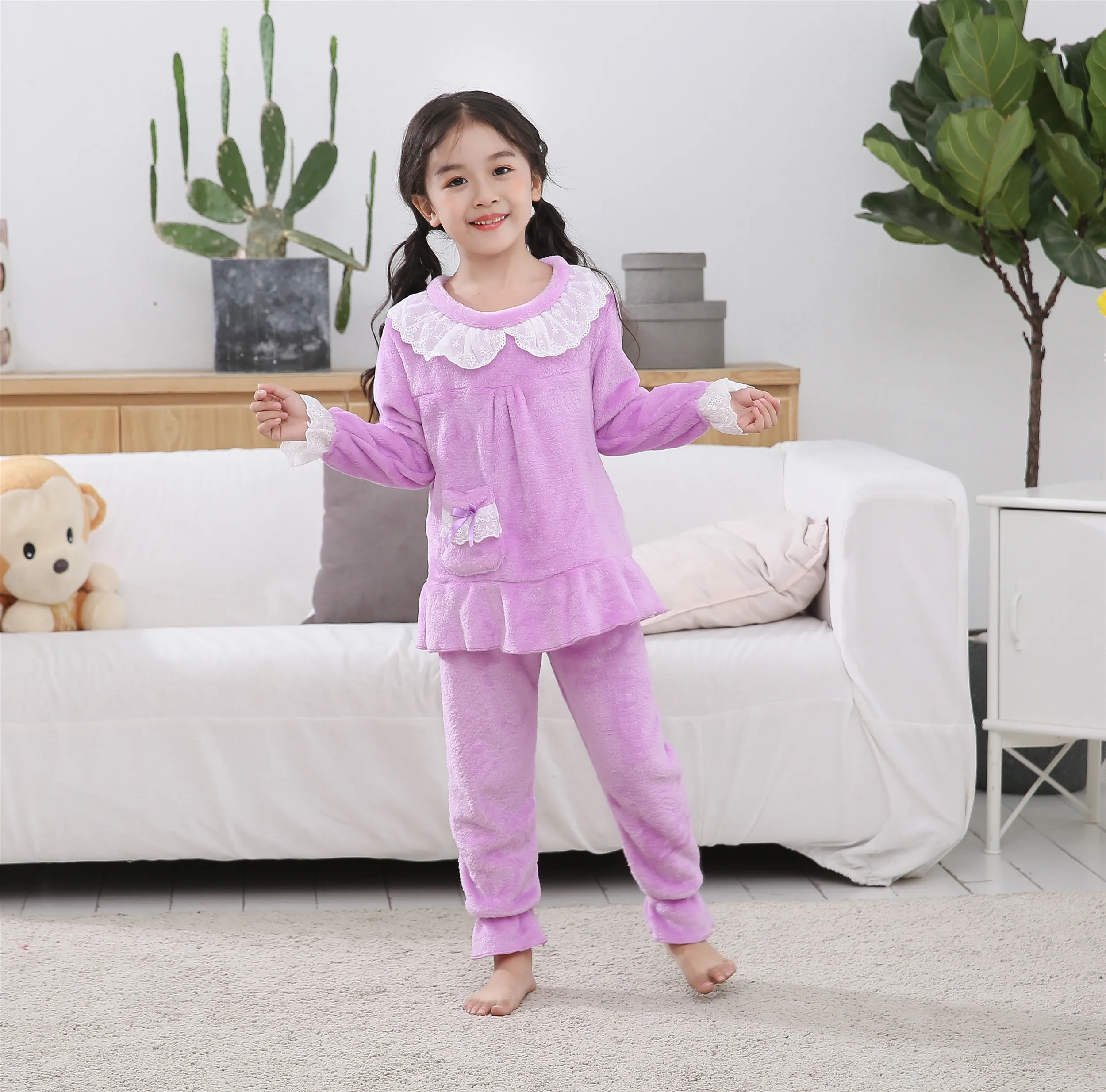 3 Mother and Daughter Clothes Adult Christmas Pajamas for Girl Autumn Winter Warm Flannel Pajamas Family Matching Outfits Set - Цвет: 3