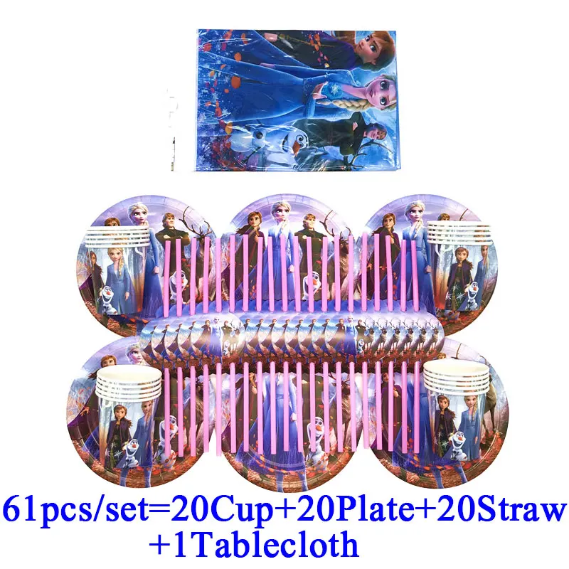 Принцесса Эльза Анна Холодное сердце 2 предмета одноразовые тарелки для чашек