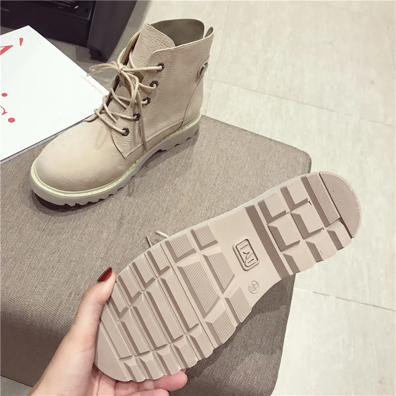 Mid Military Boots Women Retro Vintage Ankle Booties Rubber Sole Ladies Casual Cowboy Lace Up Woman Winter Shoes | Обувь