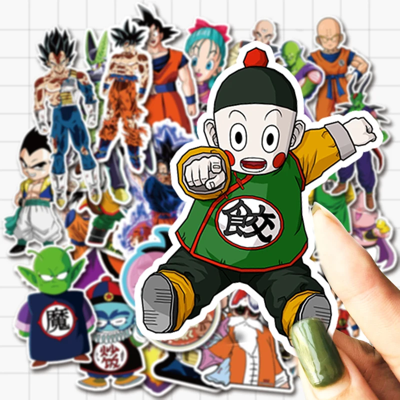 VANMAXX 50 PCS Dragon Ball Japanese Anime Stickers Waterproof Vinyl Decal for Laptop Helmet Bicycle Luggage Guitar Car Stickers