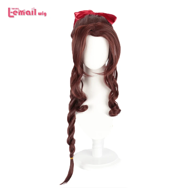 L email парик последняя фантазия VII Aerith Gainsborough Косплей каштановые парики длинный