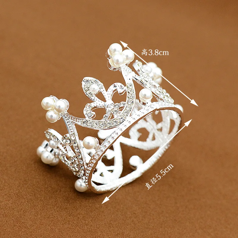 Тиара для детей вечерние украшения волос с кристаллами жемчужинами и короной