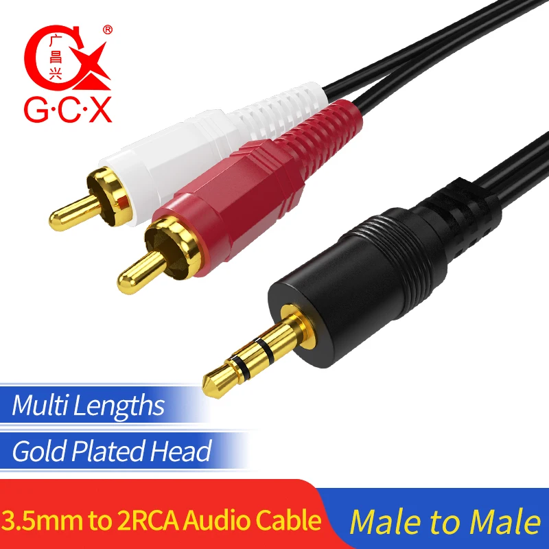 GCX RCA кабель 3 5 мм до 2RCA вспомогательный стерео аудио Y разделительный шнур