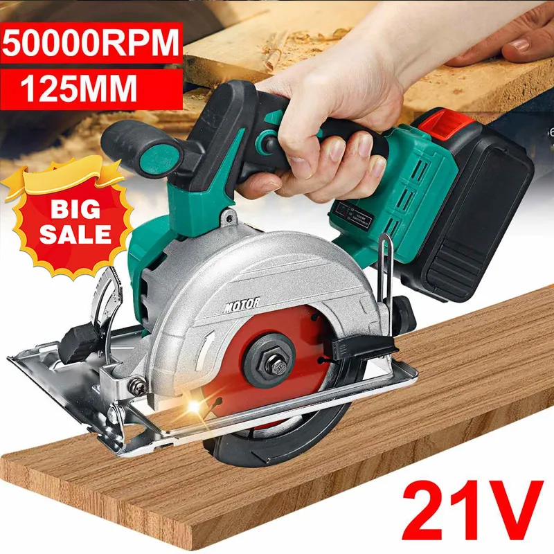 

5000 об/мин 125 мм беспроводной электрический круговой резак для дерева изогнутая Регулируемая режущая пила Инструмент 21 в литий-ионная батаре...