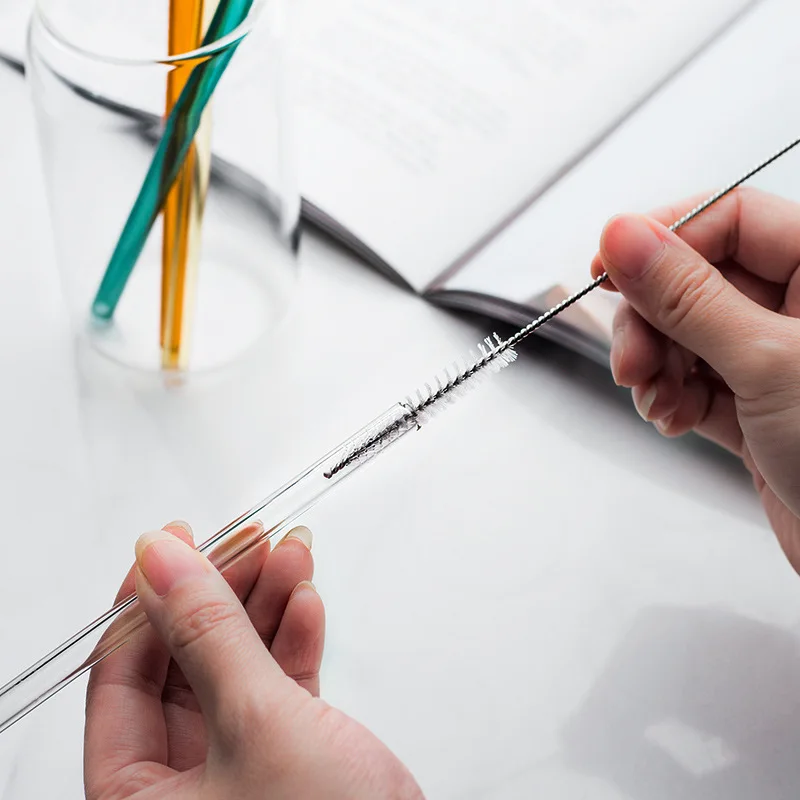 Креативные цветные прозрачные стеклянные соломенные принадлежности соломенная