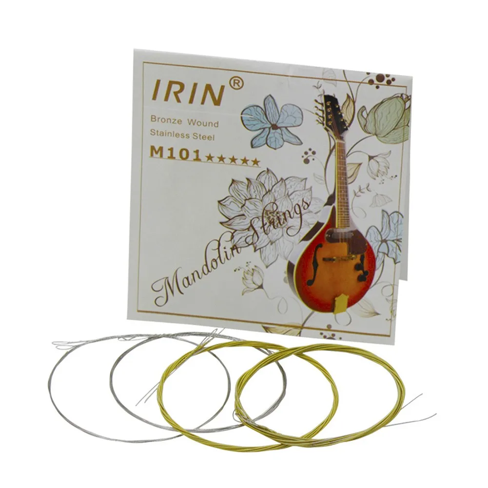 

IRIN Mandolin String M101 8strings Set Gauges 010-034 Steel And Silver-Plated Copper Alloy 0.25mm 0.36mm 0.61mm 0.86mm E/A/D/G