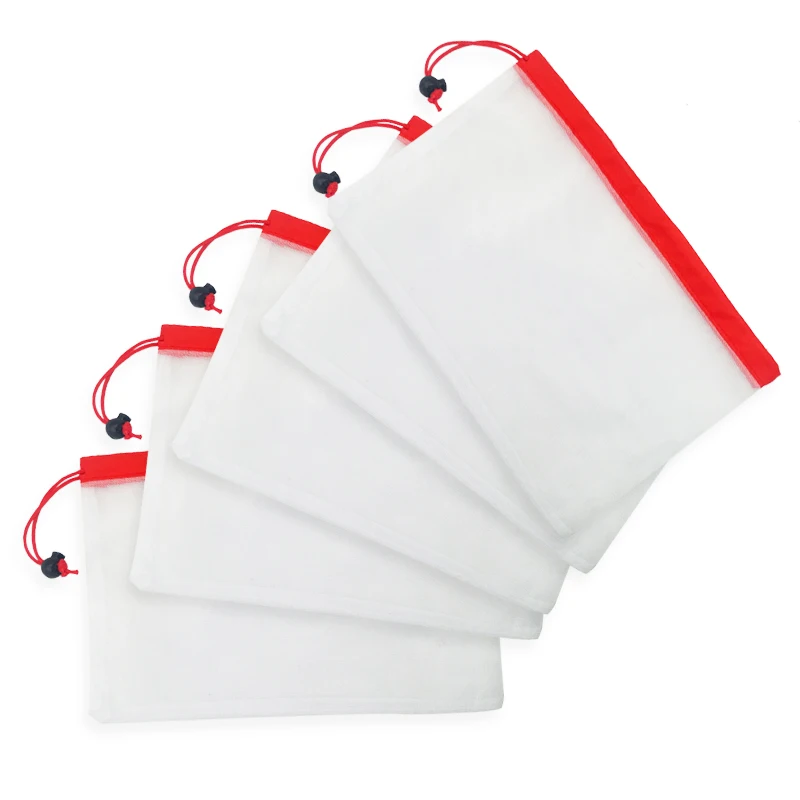 Многоразовые сетчатые продуктовые сумки экологически чистые моющиеся мешки для