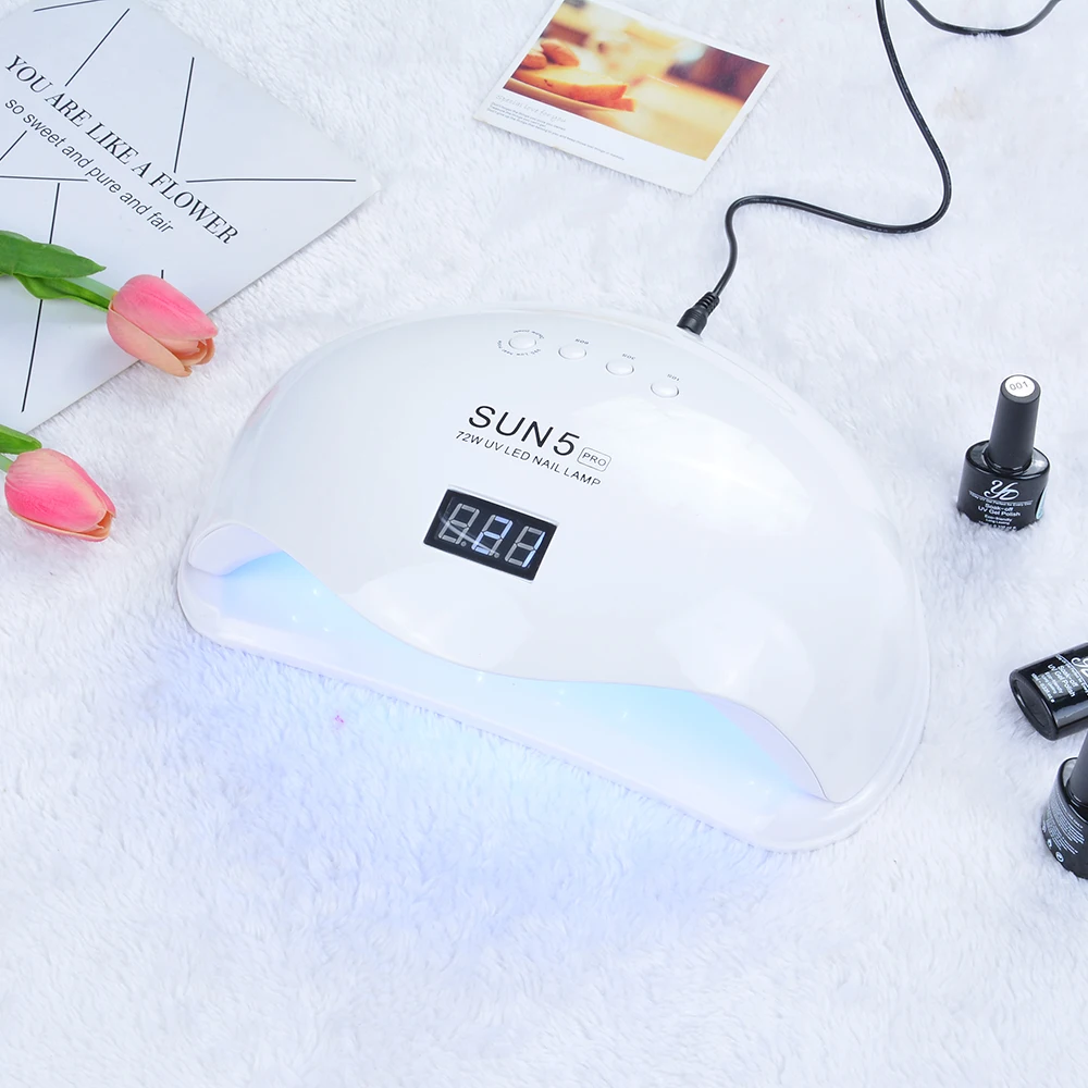 SUN5 Pro 72 Вт УФ лампа светодиодный светильник для ногтей Сушилка всех гелей лак
