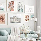 Венецианский канал Амальфи Арка фонтан цветок чернила стены Искусство Печать холст для декора гостиной скандинавский плакат Настенные картины