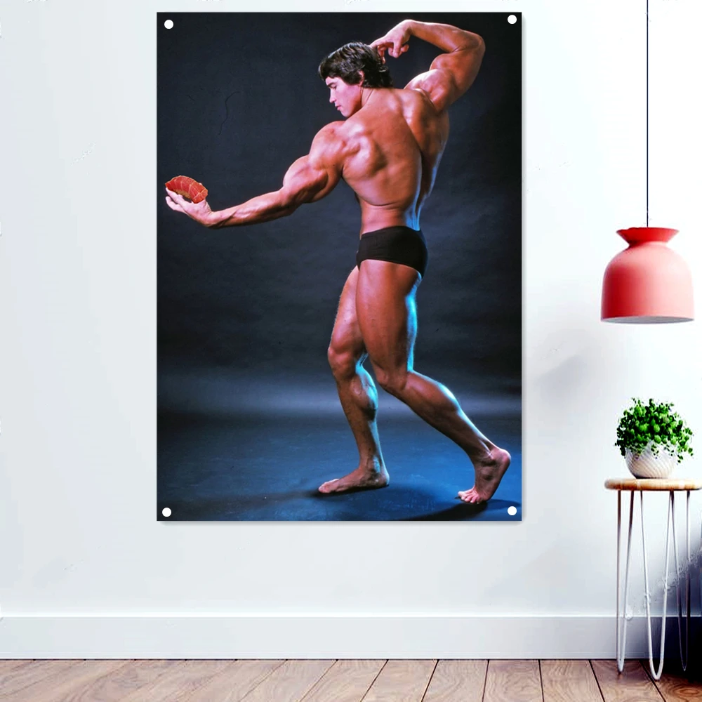 

Bodybuilder Big Muscle Pose Wallpaper Wall Art Hang Paintings Sport Workout Poster Mural Gym Decoration Banner Flags Tapestry