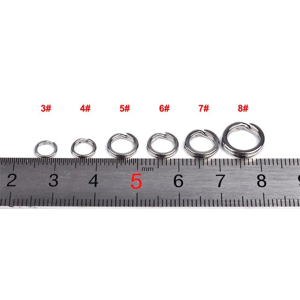 

100Pcs Stainless Steel Split Rings for for Blank Lures Crankbait Hard Bait, Double Loop Quick change Round O rig 3#-8#