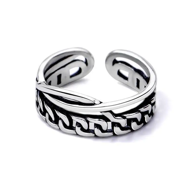 Женское кольцо из серебра 925 пробы с двойной цепью | Украшения и аксессуары