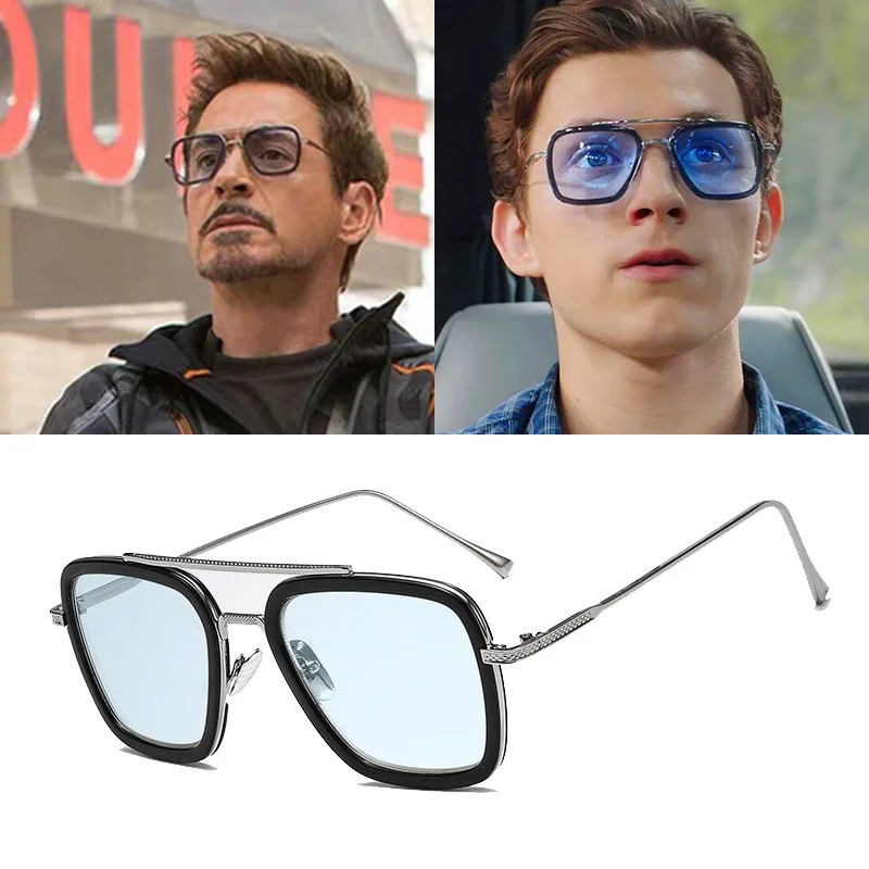 2019 Новая Мода Мстители Tony Stark Flight style Man 3 Солнцезащитные очки Мужские квадратные