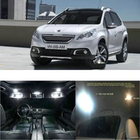 led interior car lights for peugeot 2008 room dome map reading foot door lamp error free 6pc