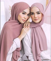 2020 fashion new chiffon solid muslim scarf ladies shawls and wraps soft female foulard hijab stoles head underscarves