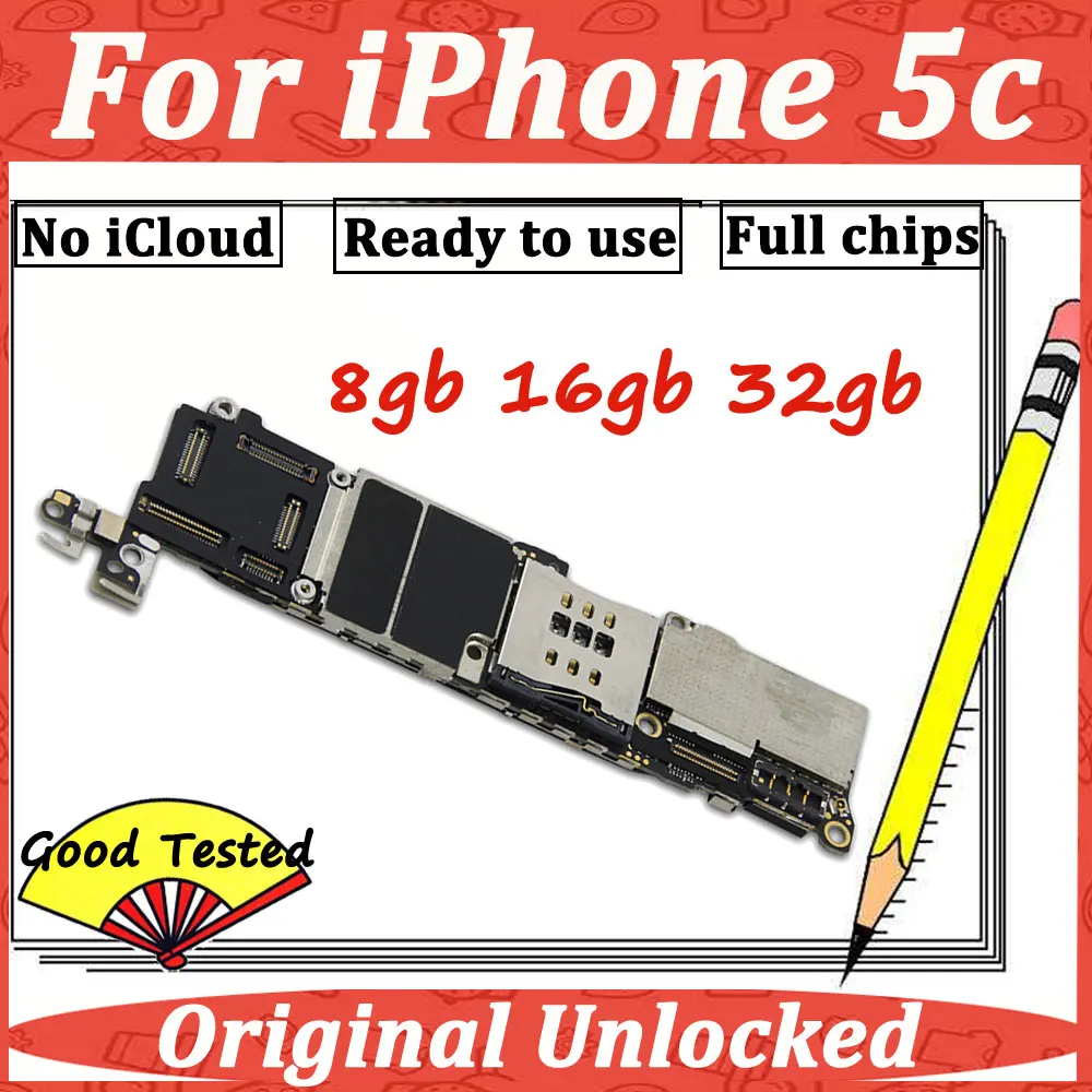 Оригинальная материнская плата для iPhone 5C, 8 ГБ, 16 ГБ, 32 ГБ, основная Материнская плата GSM, заводская, iCloud, разблокирована, протестирована, хорошая работа