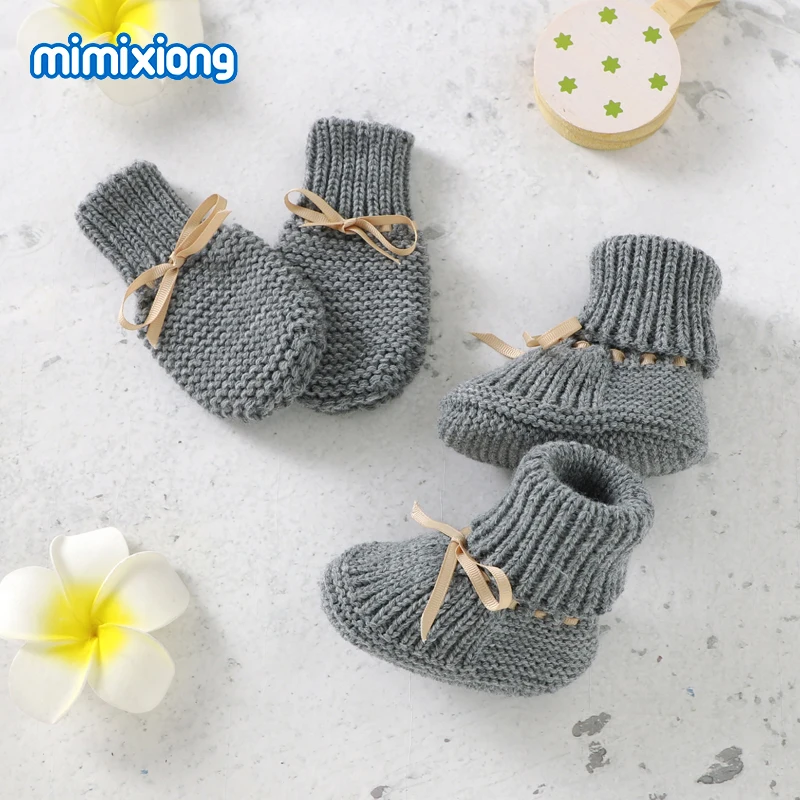 Детская обувь из 100% хлопка вязаная для новорожденных Bebes мальчиков и девочек