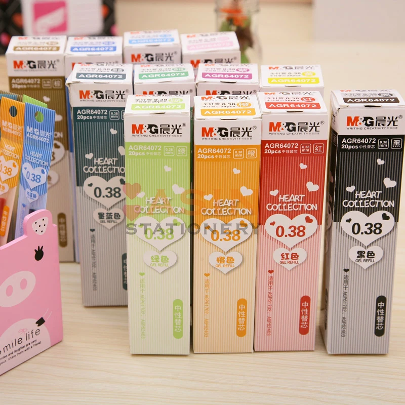 20 шт./кор. стержни для гелевых ручек стержень 0 38 мм Мульти 24 Цвета картина гелевая