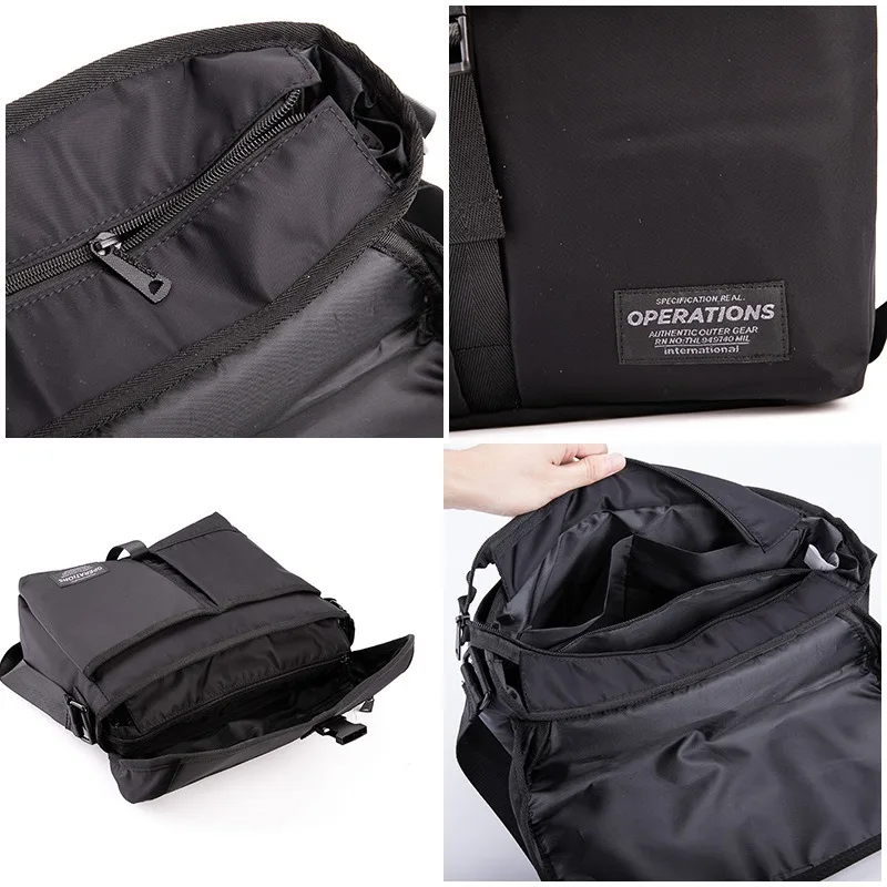 

2021 Korean student bag waterproof Oxford cloth men's shoulder bag messenger bag fashion casual bag trend messenger bag