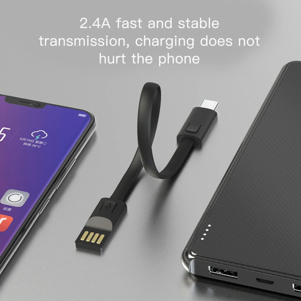 0,2 M type-C Маленький милый удобный зарядный провод, usb-кабель для samsung Galaxy S9 S8, кабель для быстрой зарядки для устройств type-C 2.4A