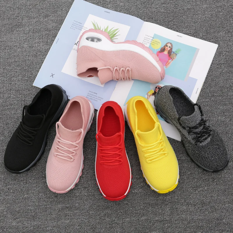 

Platform Sneakers Women Flats 2021 Breathable Casual Shoes Flats 6 Colors Wedges Sneakers for Women Mesh Sock Zapatos De Mujer