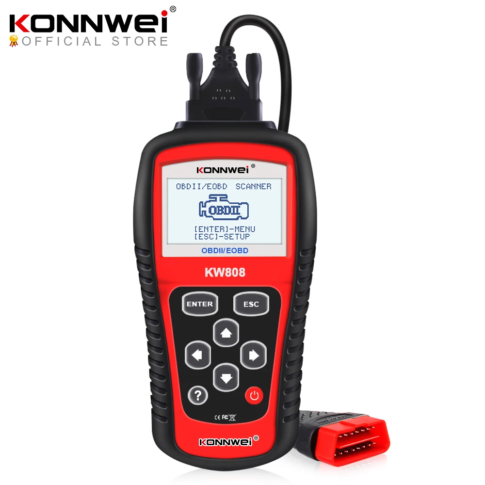Автомобильный сканер KONNWEI KW808 OBD 2 автомобильный диагностический OBD2 инструмент
