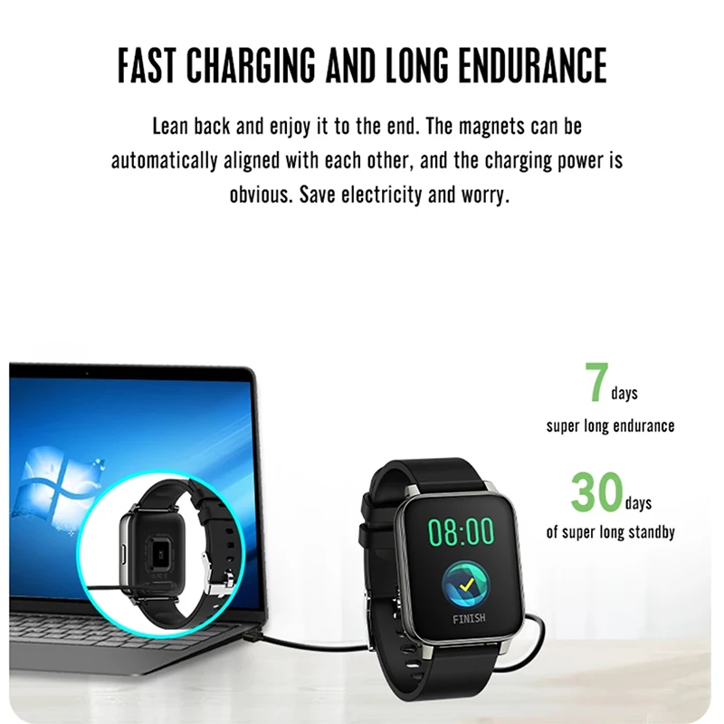 

2021 New P36 Smart Watch Men Zinc Alloy 1.69 Inch Fast Charging Long Standby Mobile Positioning Smart Watches Women For Xiaomi