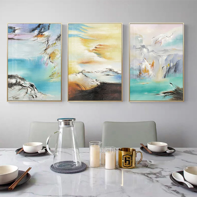 Абстрактная картина водопад пустыня на холсте скандинавский Маунтин плакаты