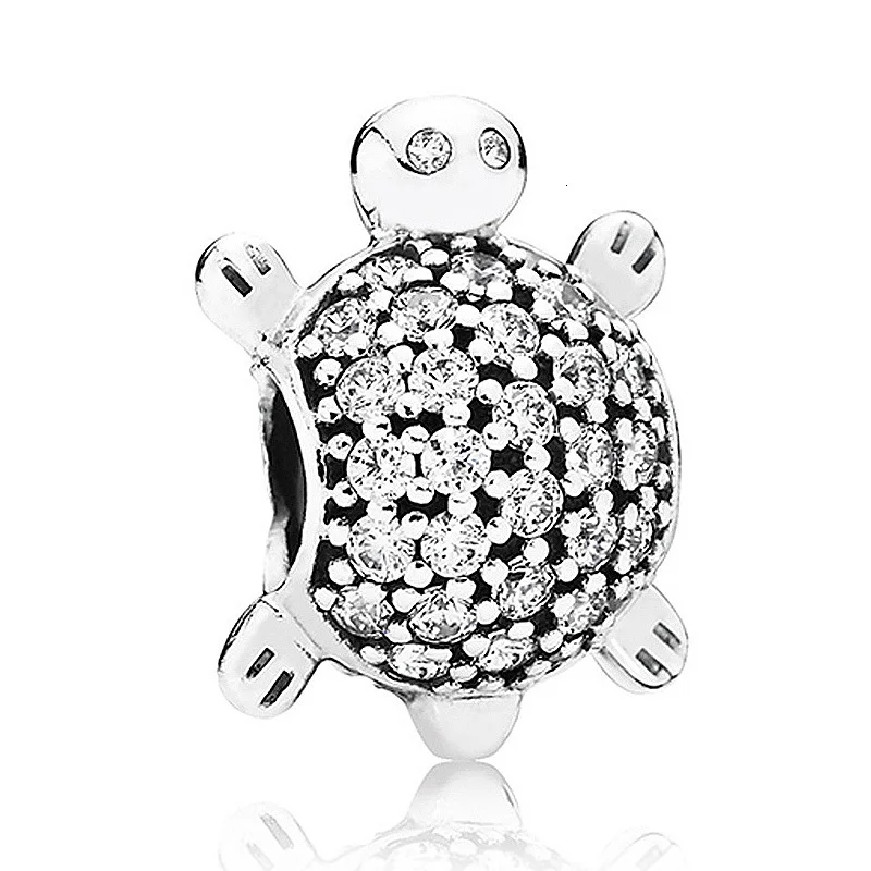 Ozoole подлинный 925 пробы Серебряный морской черепахи CZ Шарм бисера fit Pandora Браслеты