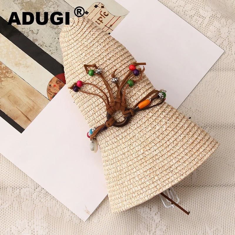 Шляпа соломенная для детей и взрослых этническая шапка с подвеской в виде