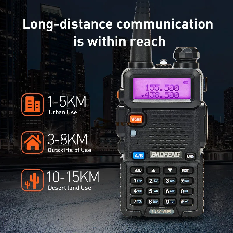 baofeng original uv5r walkie talkie dual band 136 174mhz 400 520mhz portable bf uv 5r two way radio pofung hf transceiver free global shipping