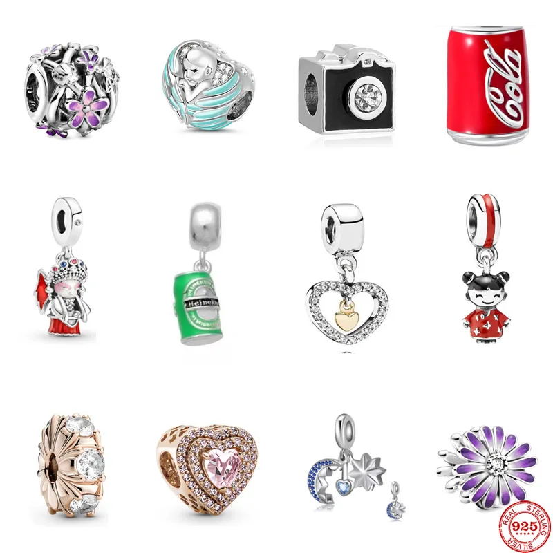 Новый браслет Pandora в виде бутылки с соком собаки мамы дочки совы фотокамера