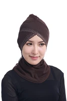 women%e2%80%99s muslim mini jersey hijab scarf lace with diamond shin face inner cap