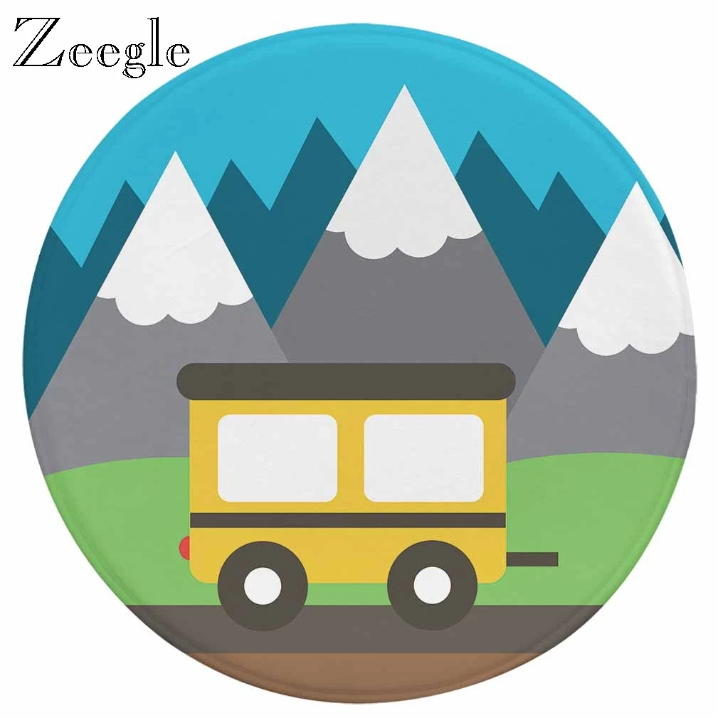 Zeegle мультяшный круглый ковер украшение для гостиной детской комнаты коврик