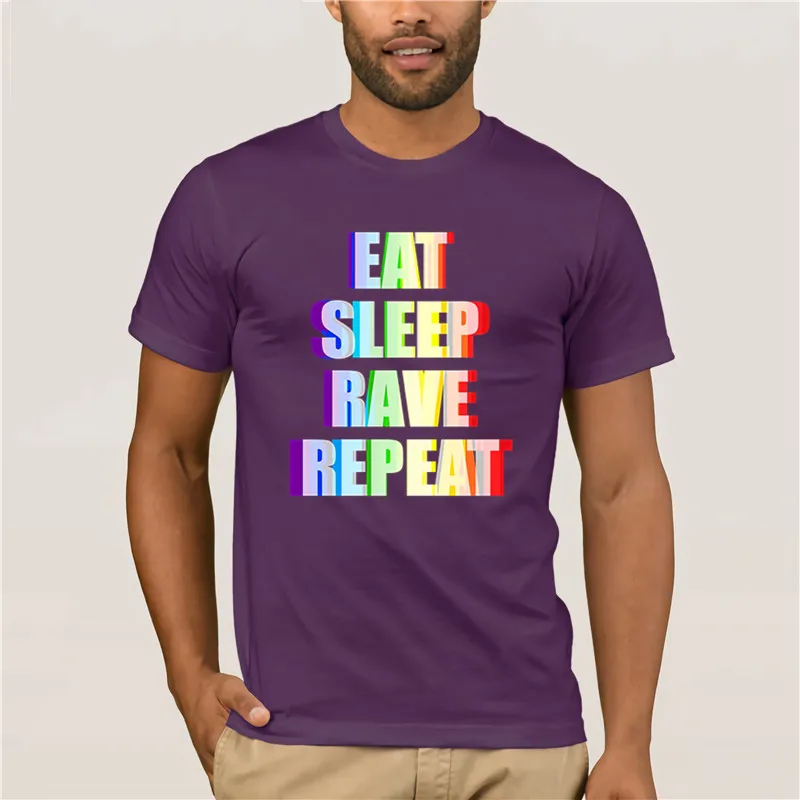 

brand men shirt 3D Effect Eat Sleep Rave Repeat T Shirt For Ravers Fashion Mens Short sleeve T Shirt