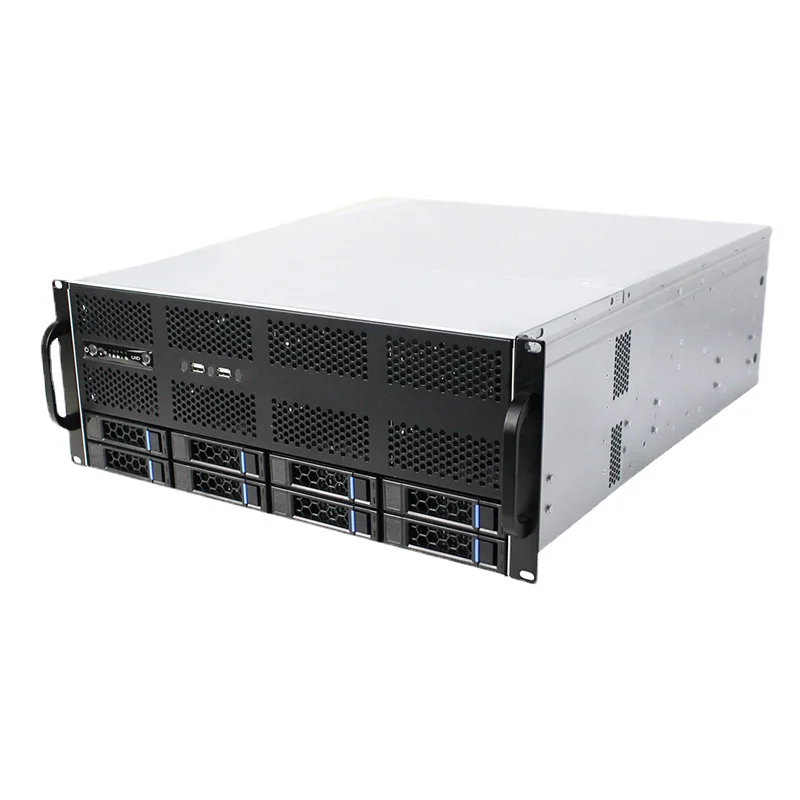 

2021 AI server 4U rack-mount G465-8 GPU mining hot swap chassis 8HDD bays IPFS distributed storage case 6GB minisas backplane